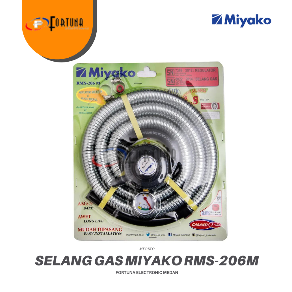 PROMO MURAH MIYAKO RMS206M PAKET SELANG REGULATOR GAS MEDAN