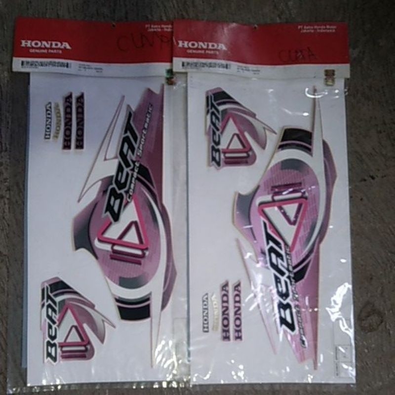 striping list body honda beat karbu warna pink original baru AHM