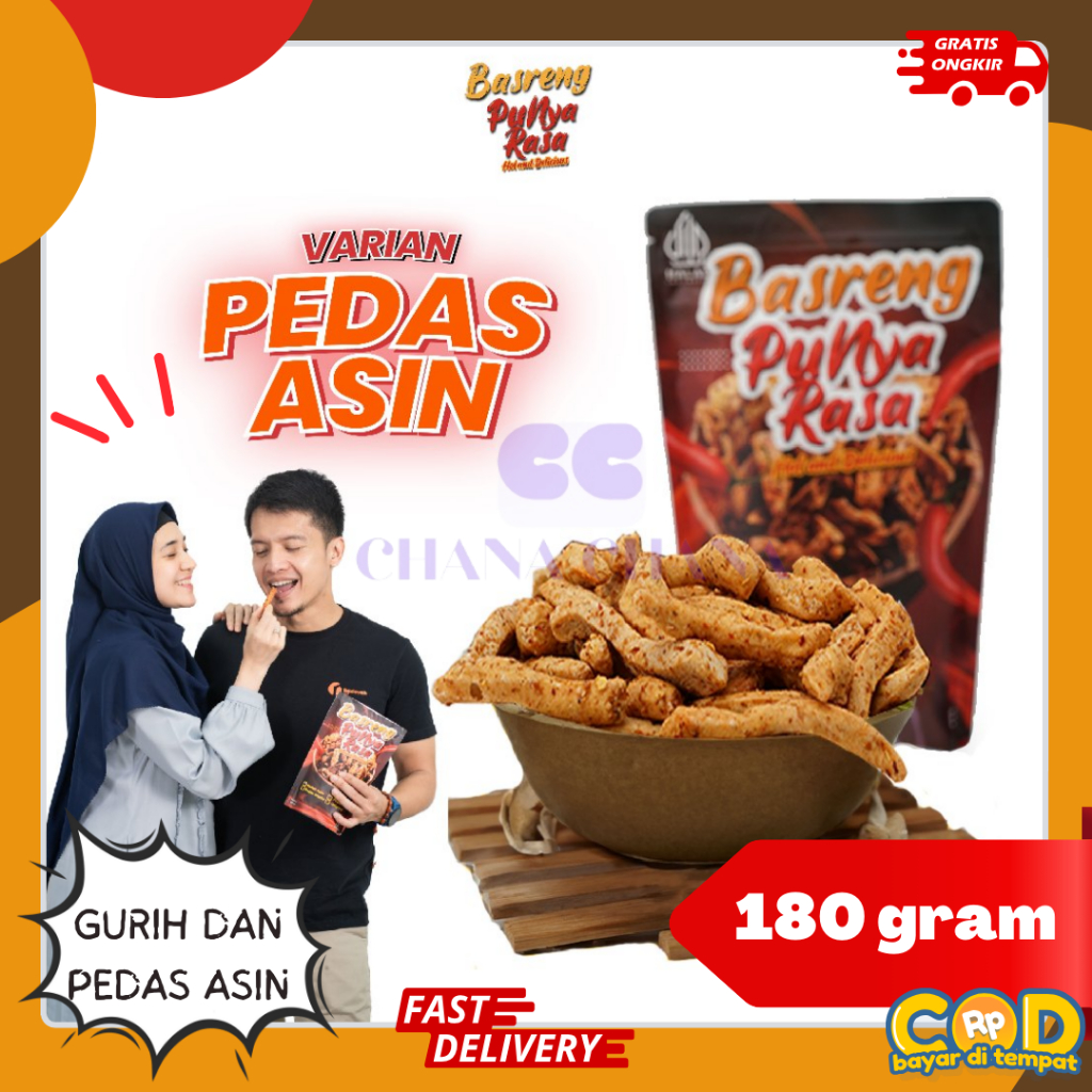 

Basreng Punya Rasa - Basreng Bakso Goreng Pedas Asin 180g bisa jadi lauk makanan BPOM