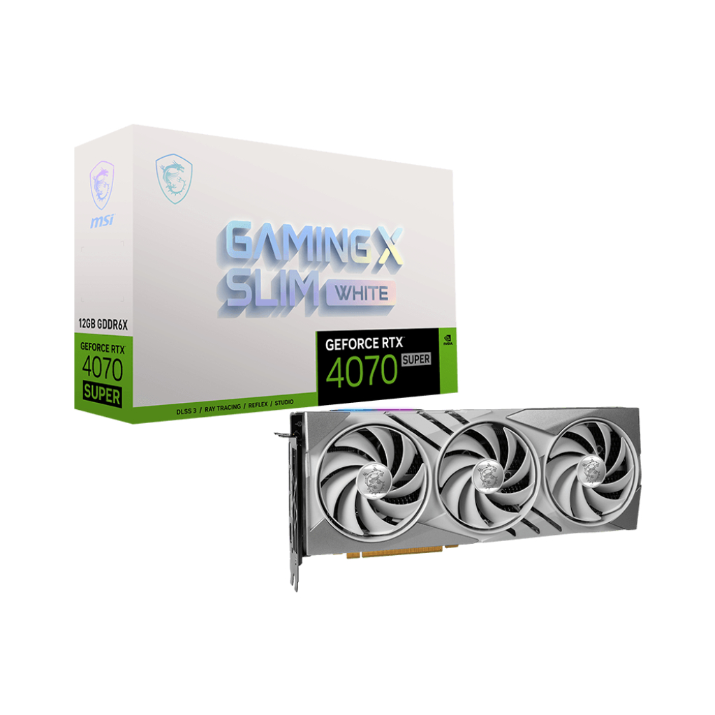 MSI RTX 4070 Super 12 GB Gaming X Slim White Nvidia GeForce RTX4070Super 12GB GDDR6X