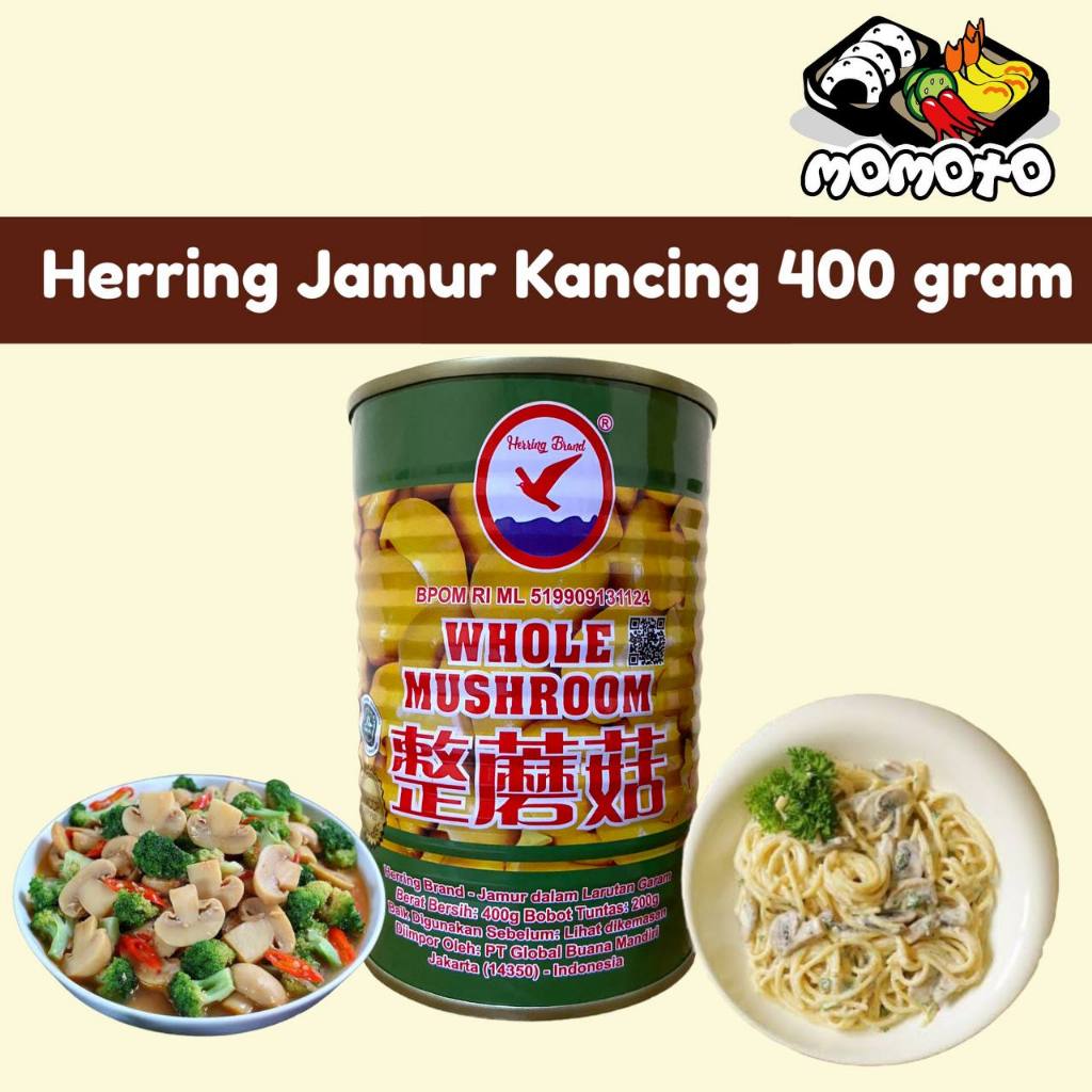 

Herring Brand Jamur Kancing Kaleng 400 gram Halal Whole Mushroom