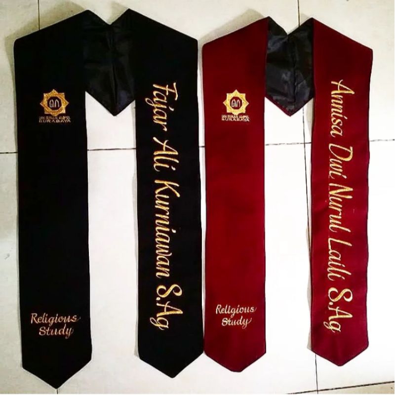 Selempang Slempang Nama Wisuda Leher Slempang Kalung Wisuda Bordir