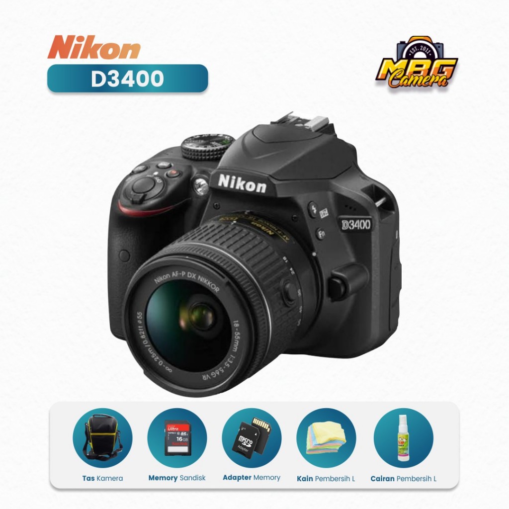 NIKON D3400 SEPERTI BARU SIAP PAKAI BERGARANSI JUGA