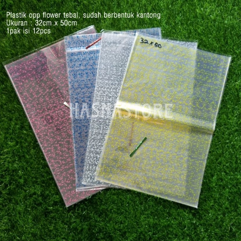 

Opp flower ukuran 32x50 plastik parcel plastik snack isi 12pcs