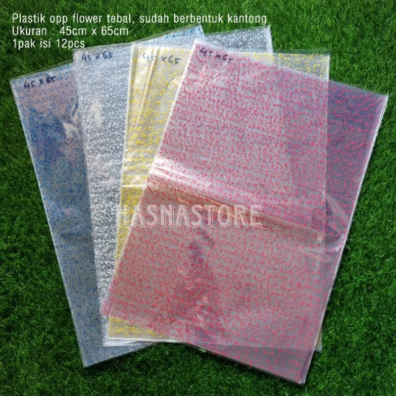 

Opp flower ukuran 45x65 plastik parcel plastik snack isi 12pcs