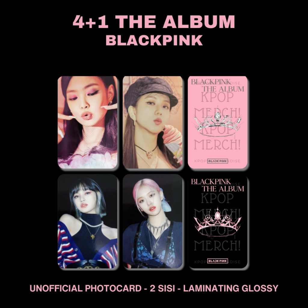 photocard blackpink the album 4+1 pc premium jennie jisoo lisa rose