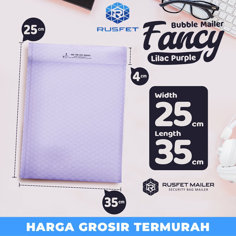

AMPLOP BUBBLE MURAH | BUBBLE MAILER | LIGHT PURPLE 25X33CM