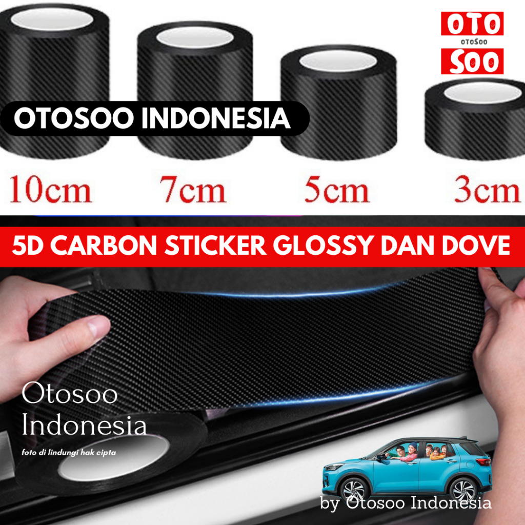OTOSOO STICKER CARBON 5D CaRbon FibEr GLOSSY /DOVE multifungsi- Sticker Carbon Style 5D