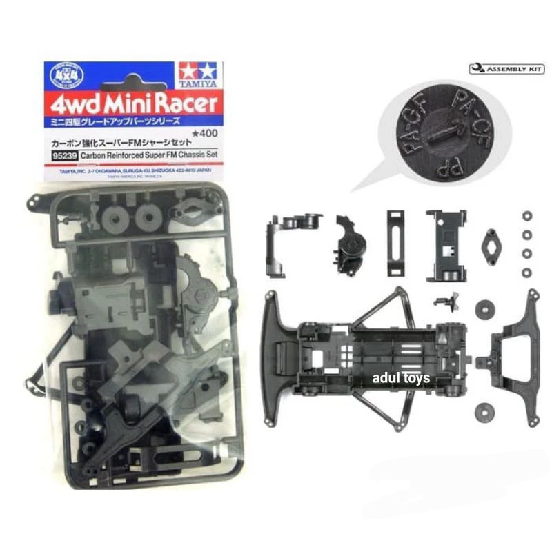 TAMIYA 95239 CARBON REINFORCED SUPER FM CHASSIS SET - SFM CARABON ORI