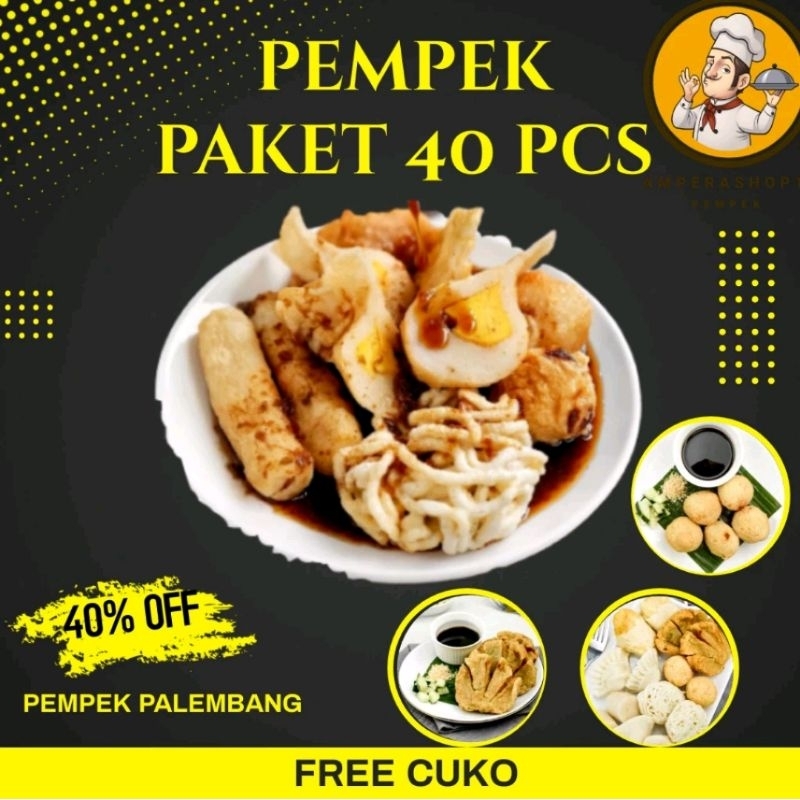 

PEMPEK PALEMBANG PAKET A ISI 40PCS + FREE CUKO 2 BOTOL