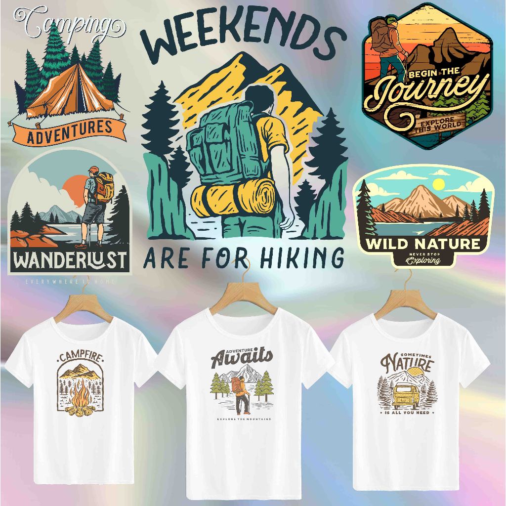 

SABLON STICKER DTF UKURAN 19CM TEMA NATURE ADVENTURE