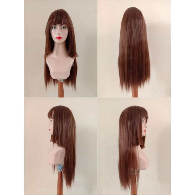 wig daily wig coklat panjang wig cosplay murah