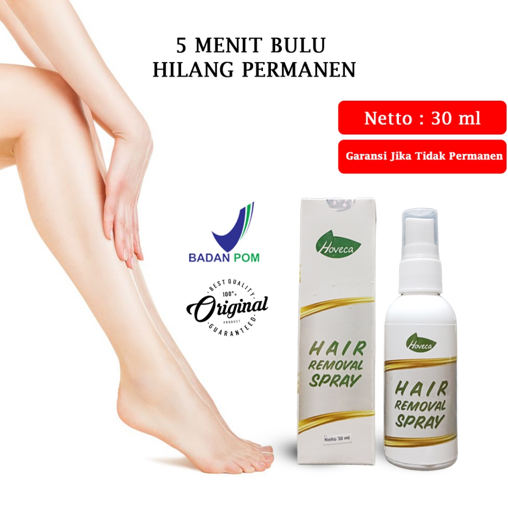 Hoveca Spray - Obat Penghilang Perontok Bulu Kaki Tangan Ketiak Kumis Brewok Jenggot BPOM Tercepat d