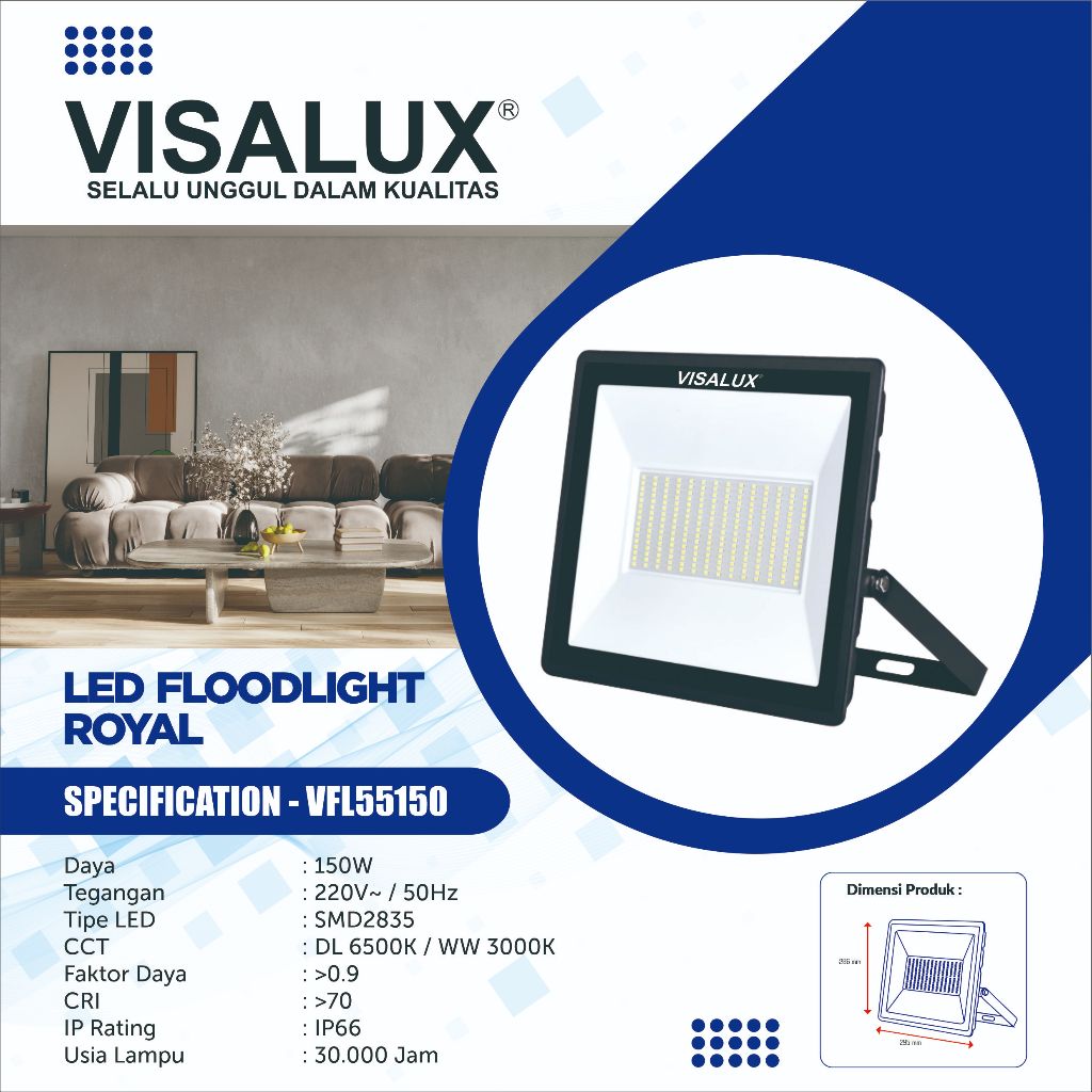 AMPU SOROT, LED SMD FLOODLIGHT 150W VISALUX