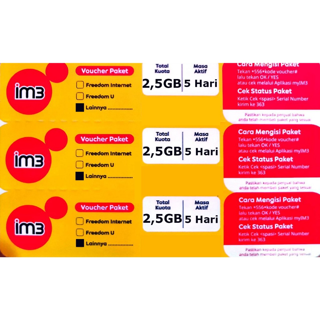 V Indosat 2,5GB 5 Hari