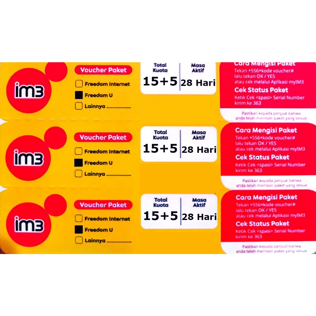 V Indosat Freedom 15+5GB