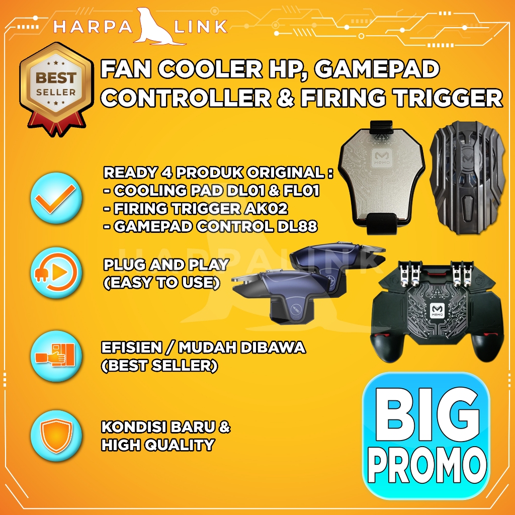 Fan Cooler HP DL01 FL01 Radiator Fan Cooler Mobile Gaming Phone Funcooler DL-01 FL-01 / Gamepad Cont