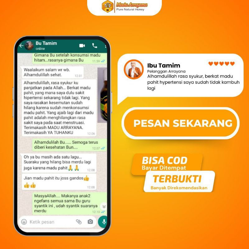 Madu pahit Arrayana 350.gr BPOM halal menyembuhkan asam lambung