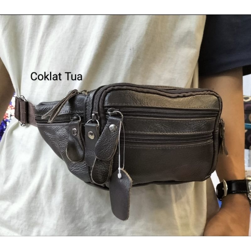 Tas Pinggang Kulit Tas pinggang Kulit Sapi Pria /wanita import 88