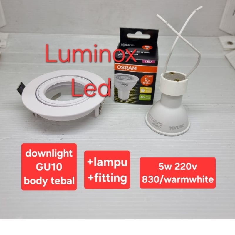 downlight gu10 led 5watt 5w osram 830 / spotlight plafon 5 watt 5w gu10 led osram warmwhite 220volt