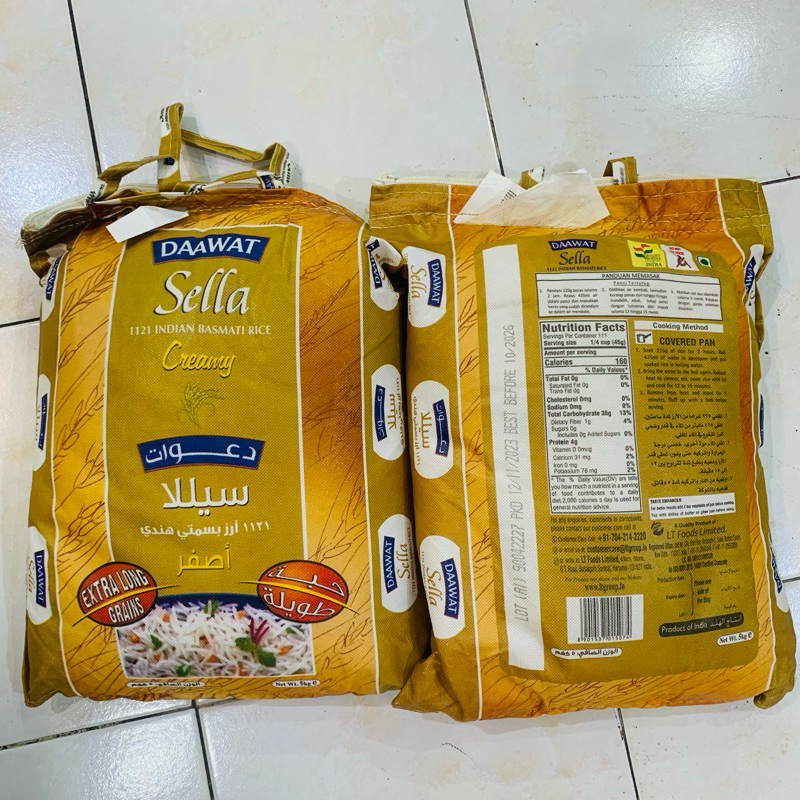 

Daawat 5kg sella indian basmati rice beras basmati beras mati beras panjang beras india beras arab