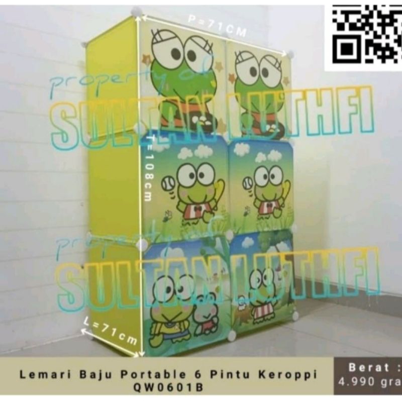 LEMARI BAJU 6 PINTU PORTABLE KARAKTER