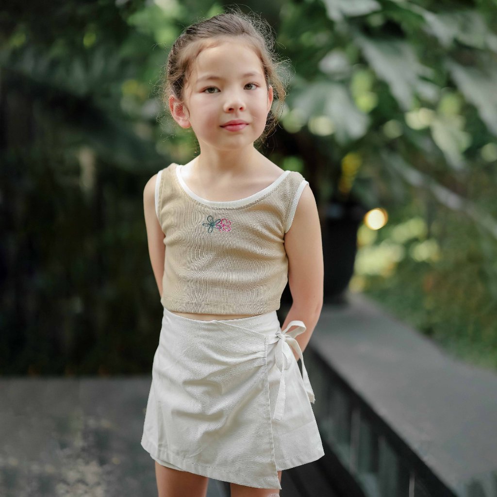 ZIEL KIDS - Dela Crop Top / Atasan Anak Perempuan / Crop Top Anak Perempuan / Baju Anak Perempuan