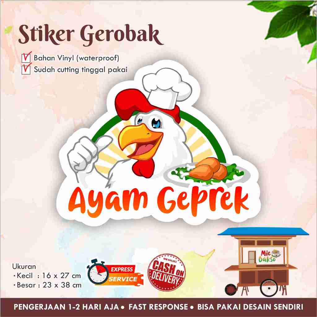 

STIKER KACA GEROBAK VINYL AYAM GEPREK / LABEL MAKANAN