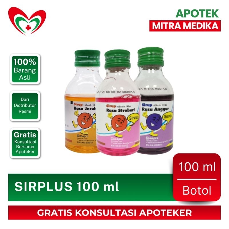 

Sirplus sirup rasa strawberry jeruk anggur 100 ml / Obat Anak / Sirplus Botol 100ml