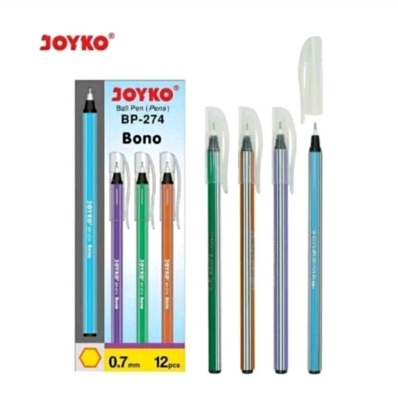 

Pulpen Joyko BP-274 Bono 0,7mm (isi 12 pcs)