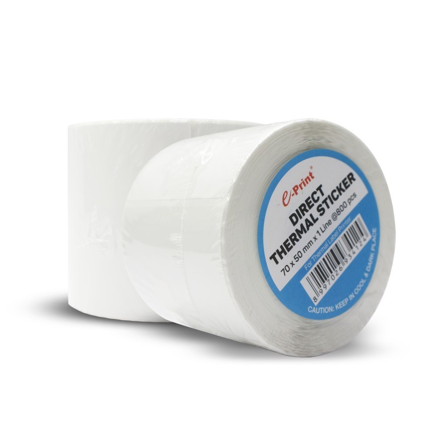 

RB Direct Thermal Sticker Label Barcode 70 x 50 mm Merk E-Print (Isi 800)