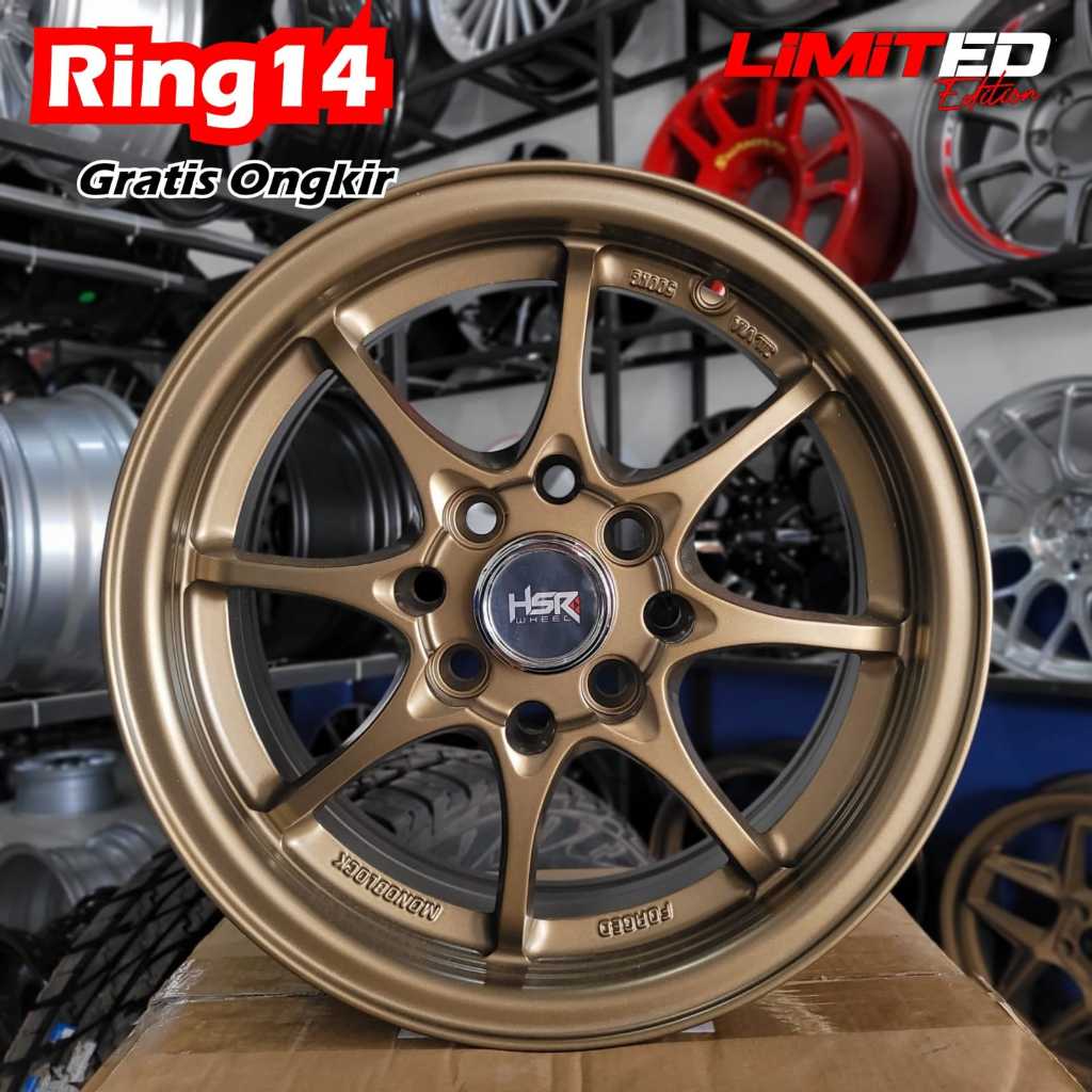 Velg mobil ring 14 HSR HIROSHIMA velg mobil racing r14 Agya,ayla,ignis,brio,calya,sigra,jazz,yaris,e