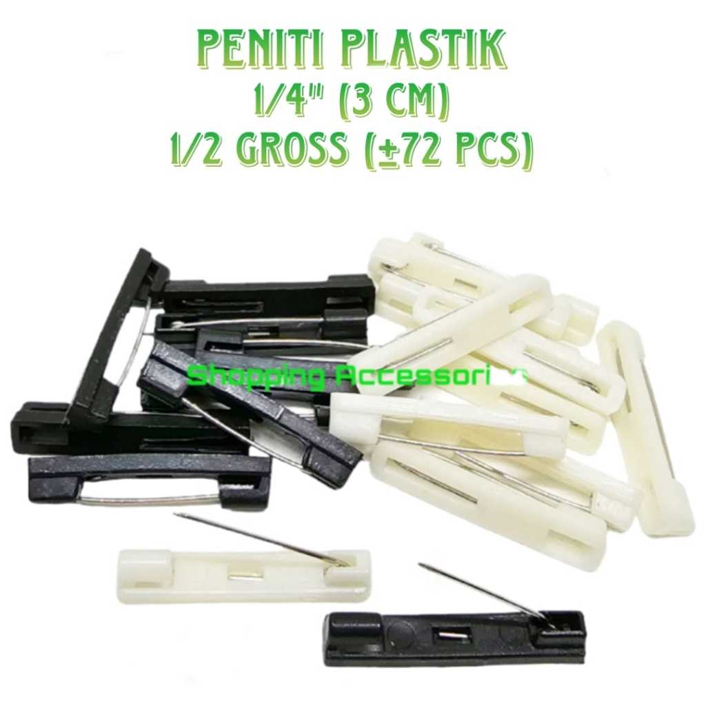 

Peniti name tag plastik 1 1/4inch (3,2cm) isi 1/2 gross (-+72pcs)