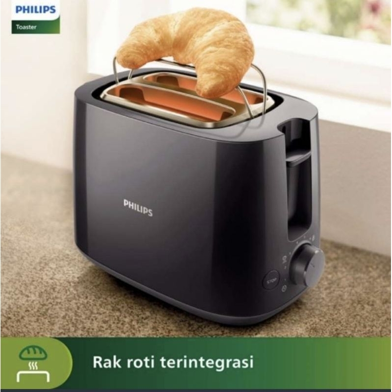 TOASTER PHILIPS PEMANGGANG ROTI BUNWARMER HD2583/90 PHILIPS TOASTER