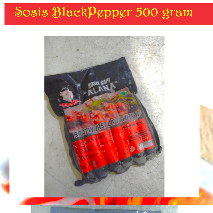 

sosis alana sapi lada hitam JUMBO 500 g