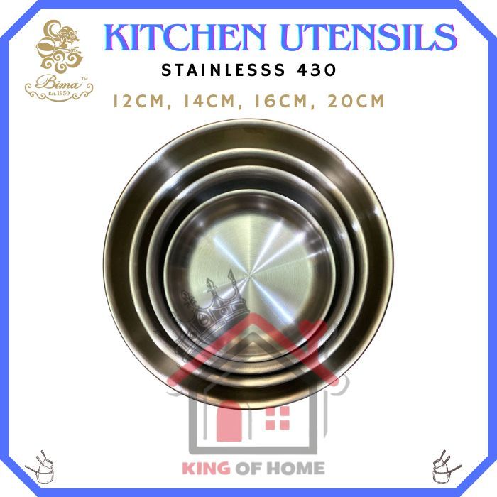 Bima Kitchen Plate piring stainless steel 14cm-BP0113314NP Wadah Stainless