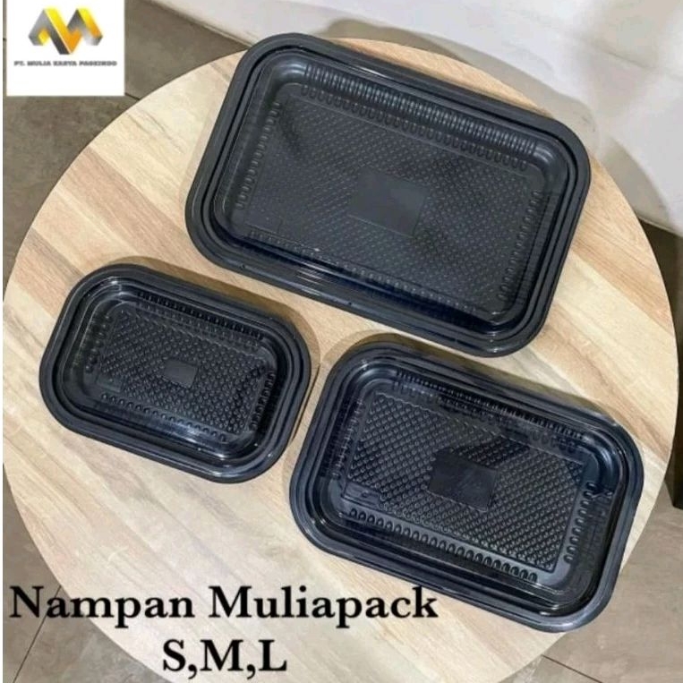 ( Isi 5 pcs) NAMPAN MIKA MULIAPACK/ MIKA NAMPAN UK. S, M + TUTUP MIKA/ MIKA KUE HANTARAN /TRAY NAMPA