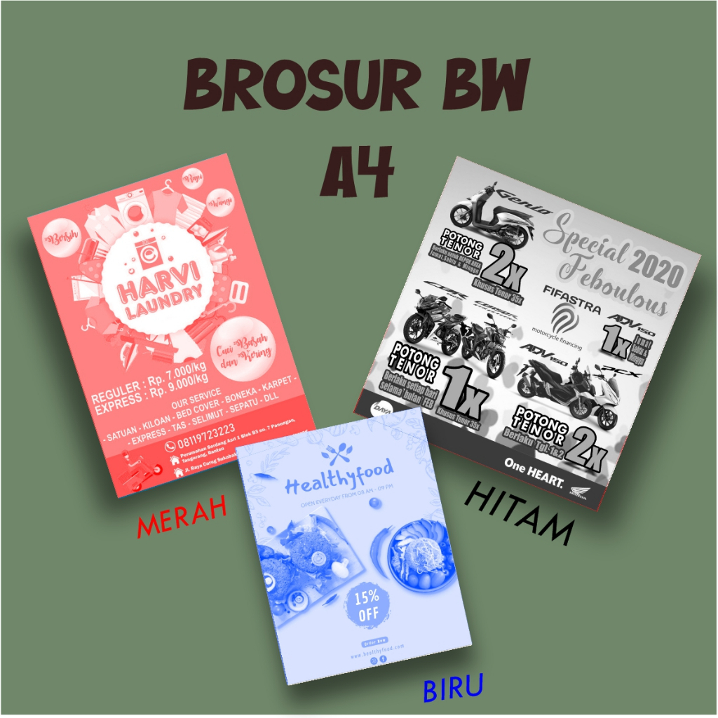 

CETAK BROSUR ISI 500 LEMBAR 1 SISI ATAU 2 SISI / FLAYER / BW