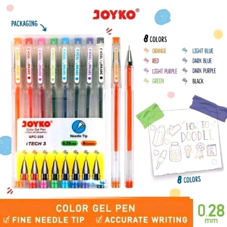 

Pulpen Gel Joyko GPC-325 iTech (isi 8 pcs)