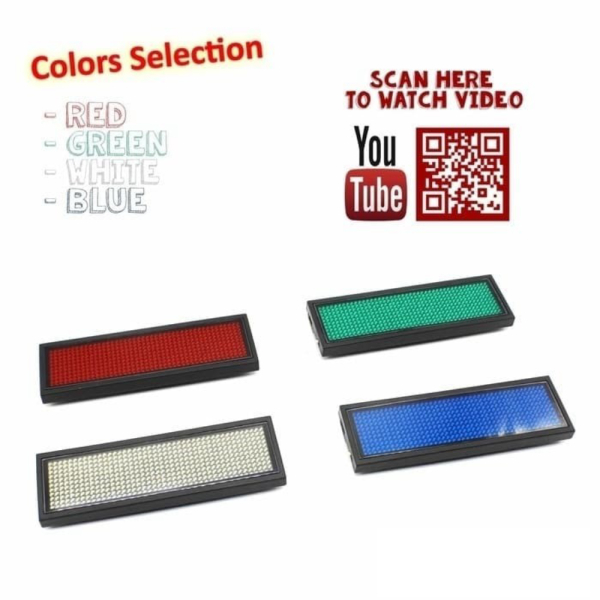 Jual LED Name Badge WHITE Papan Nama LED Berjalan - Putih Diskon