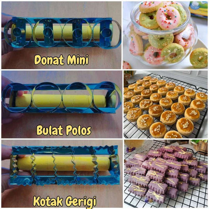 Cutter Cookies Cetakan Kue Kering Kacang Kotak Donat Mini