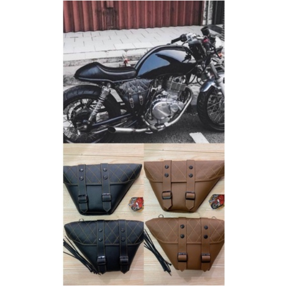 tas motor sidebag side bag cover bok aki cb100 japstyle bratstyle chopper custom caferacer wajik ter