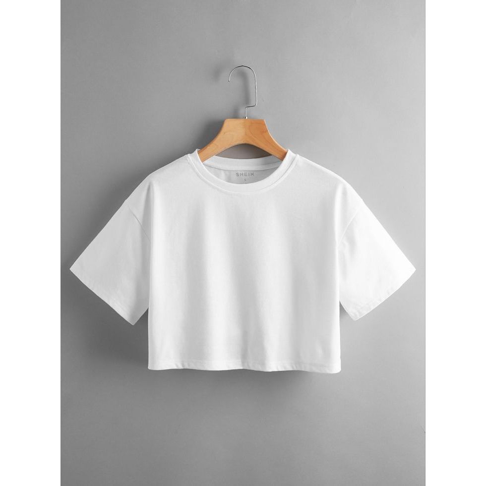 ATASAN CROP TOP POLOS WANITA | KAOS CROP OVERSIZE