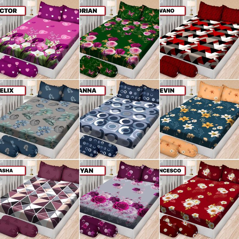 Bonita Emilia - BED COVER RUMBAI set 180x200 by BONITA Sprei Motif Terbaru