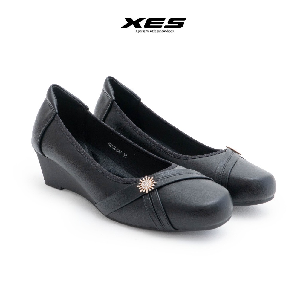 Sepatu Kerja Pantoel Wanita Hitam XES NOIR-547 - Sol Karet, Hak 3 cm, Original Import