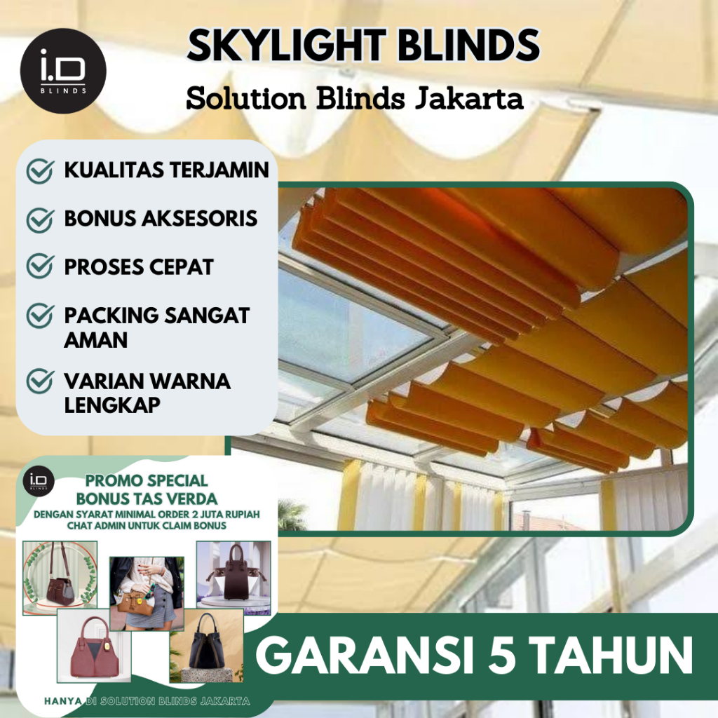 Skylight Blind Tirai Kanopi Gorden Atap Blind Elegan Premium Termurah
