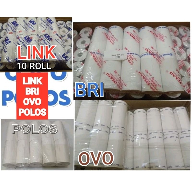 KERTAS THERMAL STRUK BRI LINK OVO POLOS MINI PRINTER BLUETOOTH 58MM