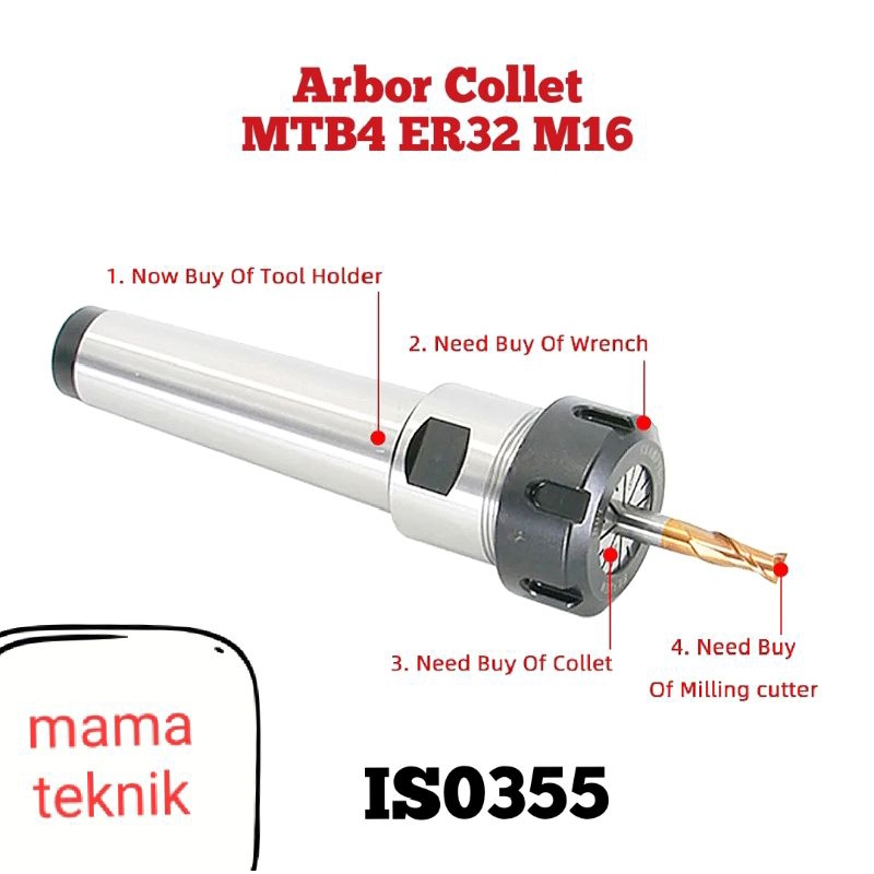 Arbor collet MTB4 ER32 drat atas M16 arbor milling arbor bor frais