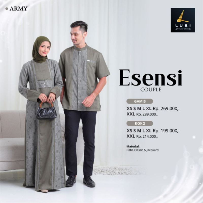 Esensi Couple by Lubi | Couple Lubi 2024 | Couple 2024 | Sarimbit Lubi 2024 | Sarimbit 2024 | Gamis 