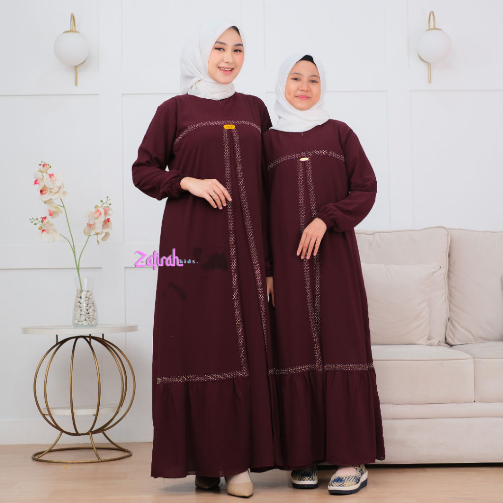 Gamis Ibu & Anak Perempuan Fateena Dress Ceruti Swarovsky | Ori By Zafirah Collection